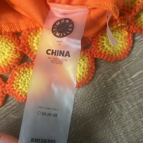 SIMON MILLER Rummie  Crochet Top in Hibiscus. Size M - Picture 9 of 13